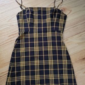Wilfred black/yellow plaid mini dress